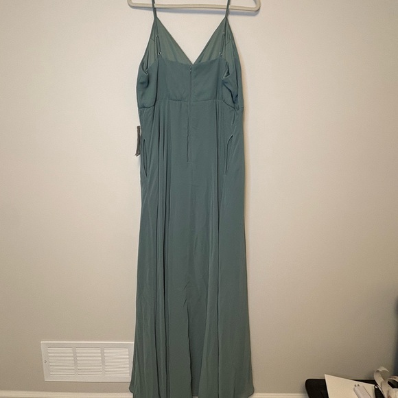 NWT Birdy Grey Kaia Sea Glass Bridesmaids Dress Green Long Chiffon XXL - Picture 13 of 15